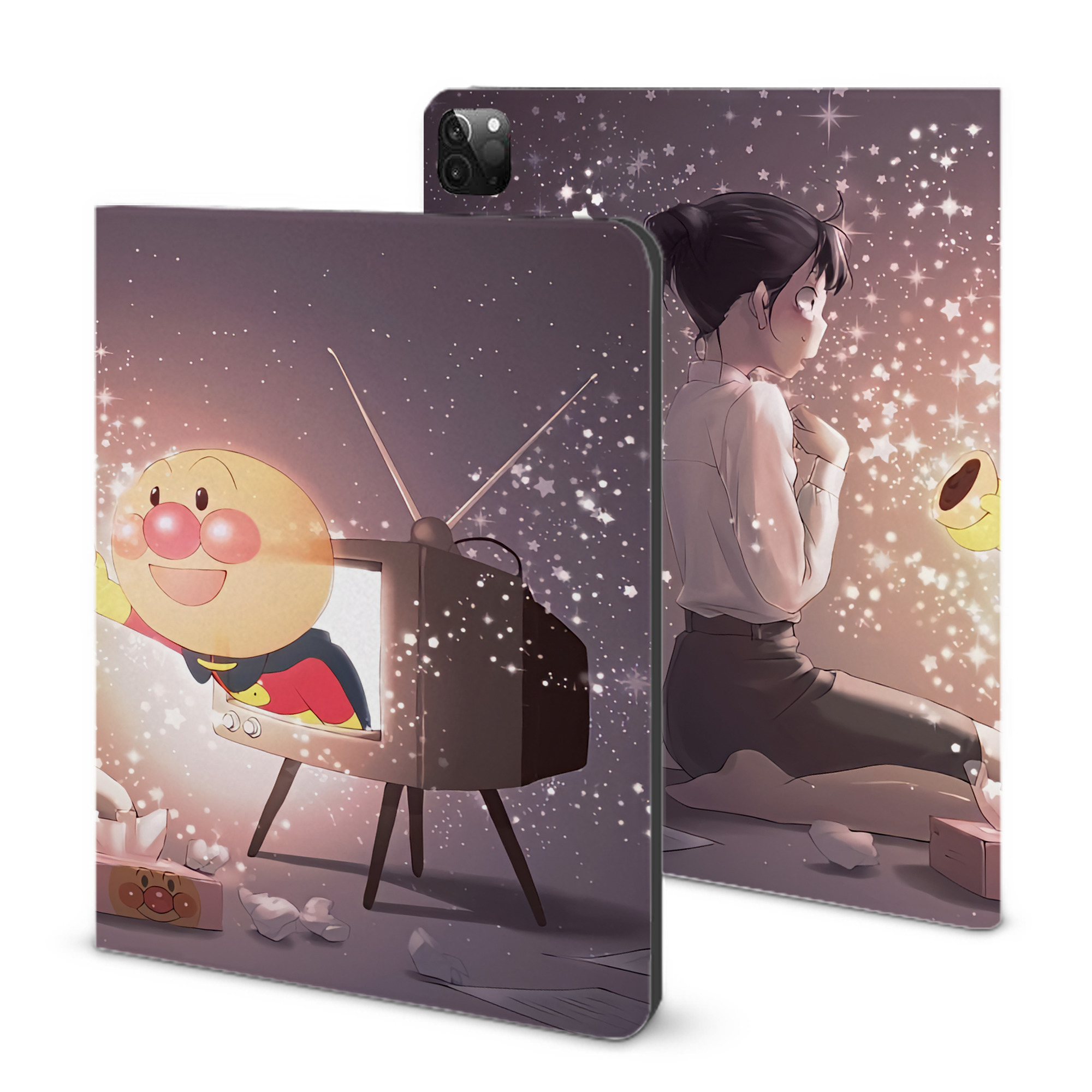 （画像用） アンパンマン Anpanman IPadケース ペンホルダー付き ブックスタイルデザイン